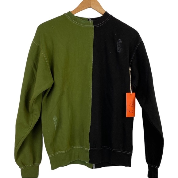 REVOLVE La Detresse Half/Half Colorblock Sweatshirt - NWT - Picture 1 of 9